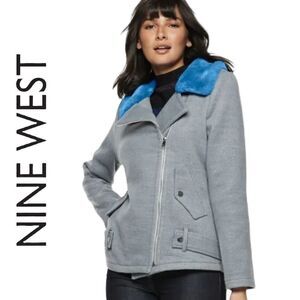 Nine West Belted Oversized Moto‎ Coat - Size S